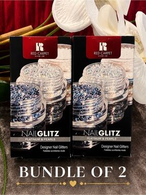 Bundle of 2 Red Carpet Manicure Nail Glitz Platinum & Pearls Designer Glitter
